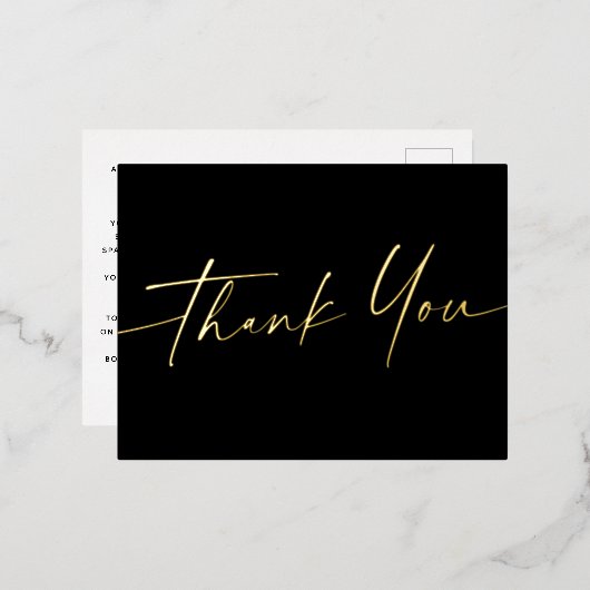 エレガント実在感謝してい君の黒葉書 箔シーズンポストカード (正面/裏面)