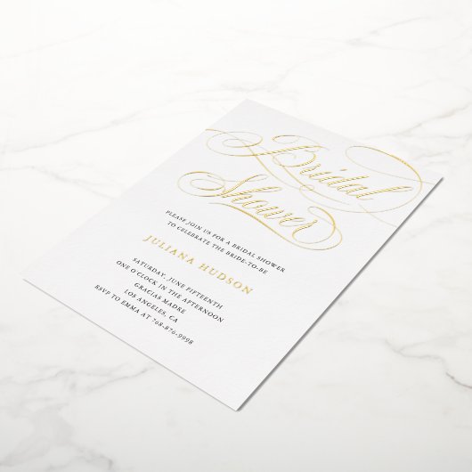 エレガント実在箔ブライダルシャワー招待状 箔招待状 (回転した状態)