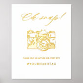 エレガント実在箔OhスナップHashtagカメラサイン 箔ポスター (正面)