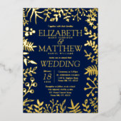 エレガント実在結婚 箔招待状 (正面)