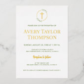 エレガント実在金ゴールドクロス水色ローレルバプテスマ 箔シーズンカード (正面)