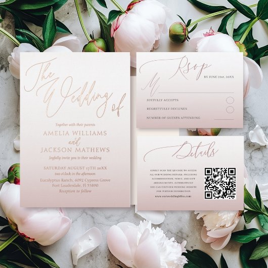 エレガント実在金ゴールド結婚赤面 箔招待状