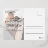 エレガント実在金フォイル写真結婚s Thank You 箔招待状ポストカード (裏面)