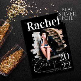 エレガント実在銀タイポグラフィ科 箔招待状