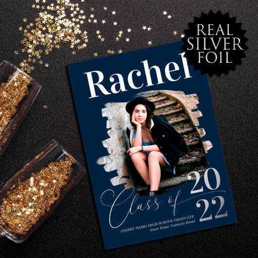 エレガント実在銀タイポグラフィ科 箔招待状