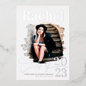 エレガント実在銀タイポグラフィ科 箔招待状 (正面)