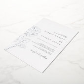 エレガント実在銀結婚箔 箔招待状 (回転した状態)