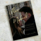 エレガント実在黒結婚 箔招待状