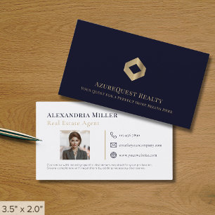 エレガント実在Estate Agent Photo Business Card 名刺