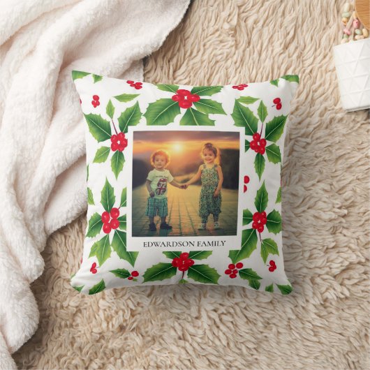 エレガント家族のパーソナライズされた写真 クッション (ブランケット)
