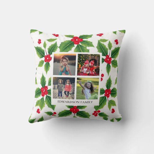 エレガント家族のパーソナライズされた写真 クッション (裏面)