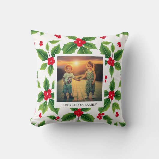 エレガント家族のパーソナライズされた写真 クッション (正面)
