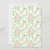 エレガント屋外の水色ピンクのフローラ結婚ズ 招待状 (裏面)