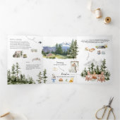 エレガント山ライ結婚ニエ 三つ折り招待状 (内部)