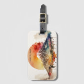 エレガント山富士ジャパ絵を描ン ラゲッジタグ (正面縦)