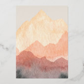 エレガント山結婚の金ゴールド 箔招待状 (裏面)