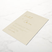 エレガント山結婚ズゴールドフォイル招待状 箔招待状 (回転した状態)