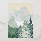 エレガント山結婚ズゴールドフォイル招待状 箔招待状 (裏面)