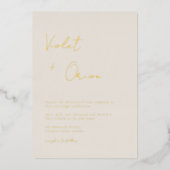 エレガント山結婚ズゴールドフォイル招待状 箔招待状 (正面)