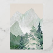 エレガント山結婚ズゴールドフォイル招待状 箔招待状 (裏面)