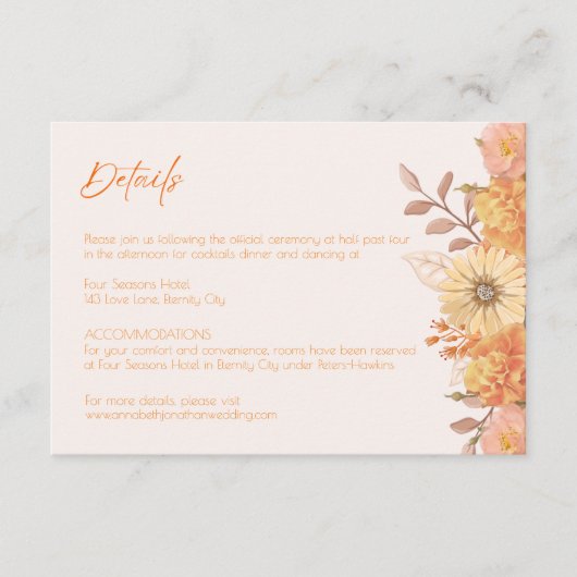 エレガント山花アプリコ結婚ットのエンクロージャカード エンクロージャーカード (正面)