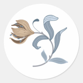 エレガント工芸品の花 ラウンドシール