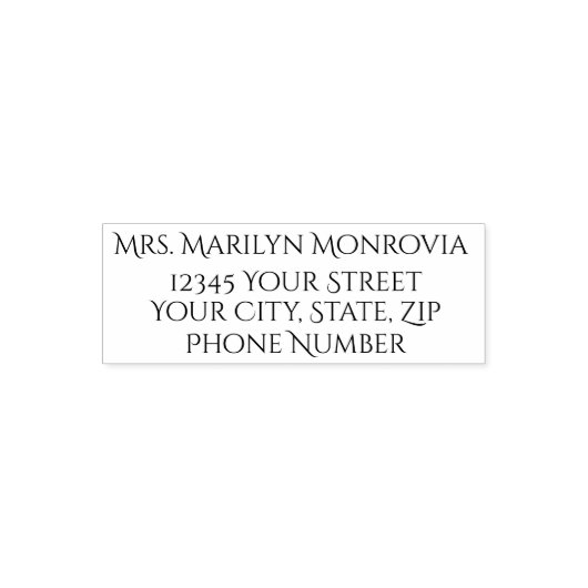 エレガント差出人住所と電話番号 セルフインキングスタンプ (デザイン)