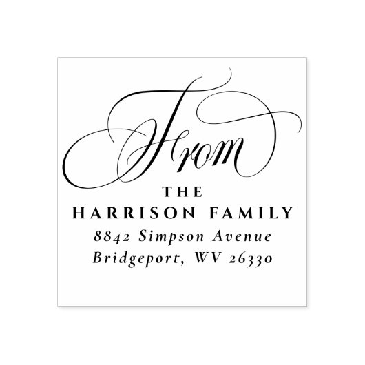 エレガント差出人住所スクリプト ラバースタンプ (インプリント)