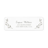 エレガント差出人住所ラベルグレーフローラ ラベル (正面)