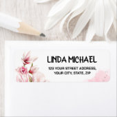 エレガント差出人住所ラベル（花） ラベル (インサイチュ)