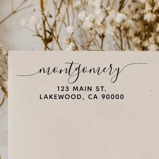 エレガント差出人住所書道自印 セルフインキングスタンプ