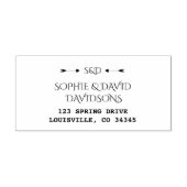 エレガント差出人住所矢印ハートモノグラム ラバースタンプ (インプリント)