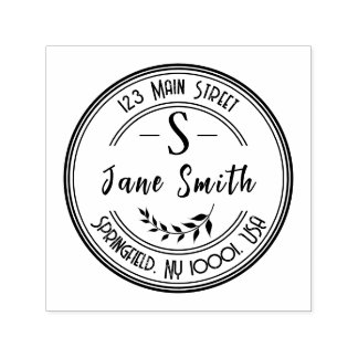 エレガント差出人住所自着ゴム印 セルフインキングスタンプ