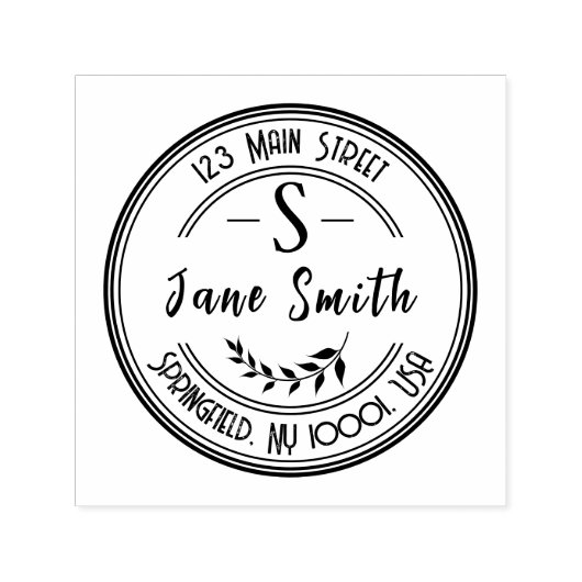 エレガント差出人住所自着ゴム印 セルフインキングスタンプ (デザイン)