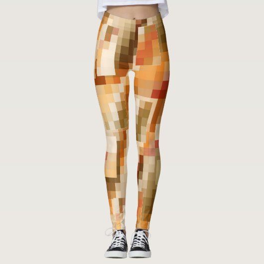 エレガント市松模様に抽象芸術ファンタジー設計者 レギンス (正面)