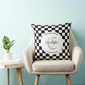 エレガント市松模様に白と黒 クッション (椅子)