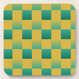 エレガント市松模様に緑と金ゴールド コースター