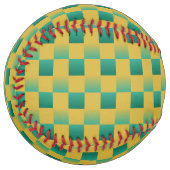 エレガント市松模様に緑と金ゴールド ソフトボール (正面左)
