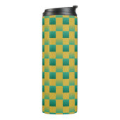 エレガント市松模様に緑と金ゴールド タンブラー (回転左)