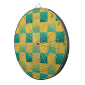 エレガント市松模様に緑と金ゴールド ダーツボード (正面右)
