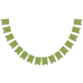 エレガント市松模様に緑と金ゴールド バンティングフラッグ