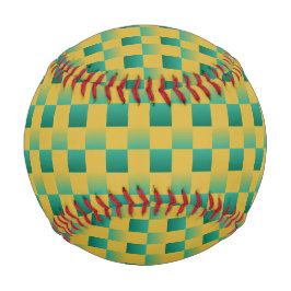 エレガント市松模様に緑と金ゴールド 野球ボール