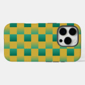 エレガント市松模様に緑と金ゴールド Case-Mate iPhoneケース (裏面 (横))