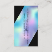 エレガント幾何モダンホログラフィ金ゴールド鋏 名刺 (裏面)