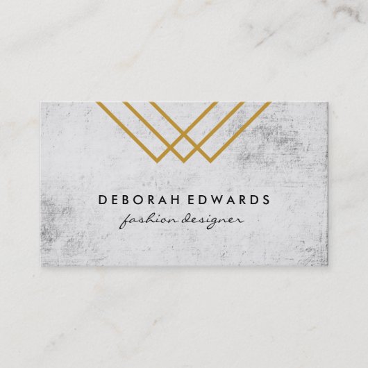 エレガント幾何学的金ゴールド線モダングランジ 名刺 (正面)