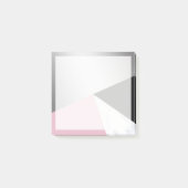 エレガント幾何銀白色の大理石ピンブラック ポストイット (正面)