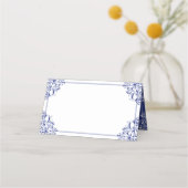 エレガント座席表テントカード – ナディネ王室の(青) プレイスカード (裏面)