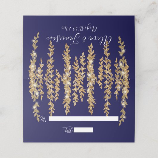 エレガント座席表トゥインクルライト金ゴールド柳リーフ プレイスカード (外部開封)