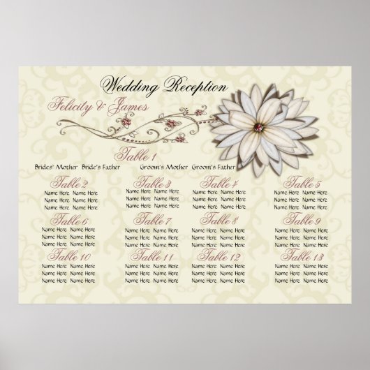 エレガント座席表ポスター ポスター (正面)