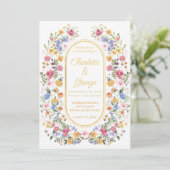エレガント庭の花結婚の 招待状 (スタンド正面)
